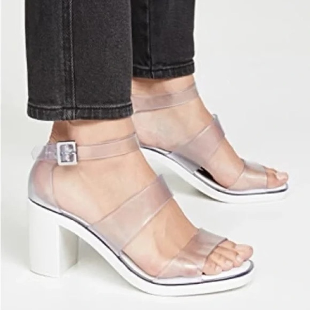 Melissa Jelly Heels Clear/White  size 10